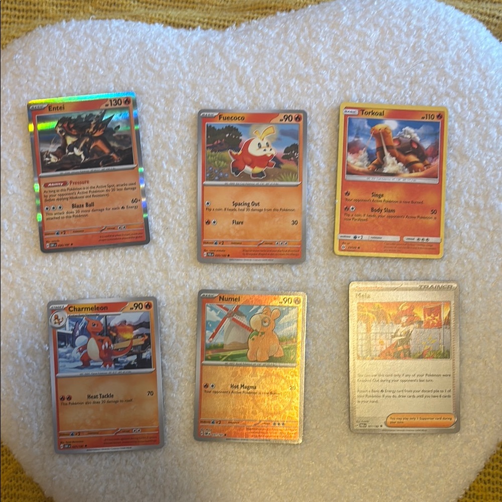 Pokemon Trading Card Set with Entei and Charmander